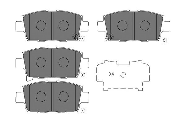 Bromsbeläggsats, Framaxel Kavo parts KBP-9134 KAVO PARTS