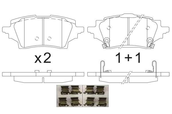 Bromsbeläggsats, Bakaxel KAVO PARTS