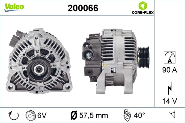 Generator 14V 90A Valeo Valeo core-flex 200066 VALEO