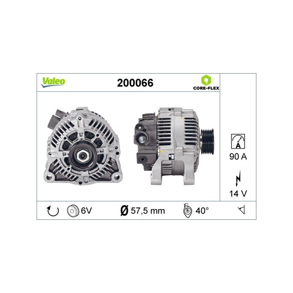 Generator 14V 90A Valeo Valeo core-flex 200066 VALEO