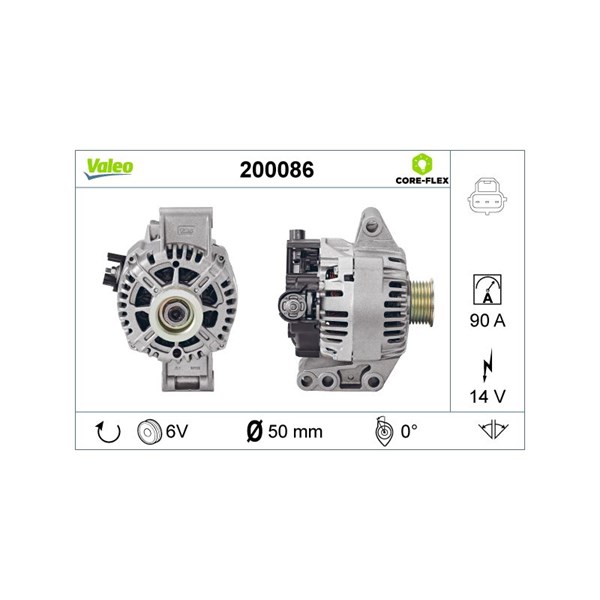 Generator 14V 90A Valeo Valeo core-flex 200086 VALEO