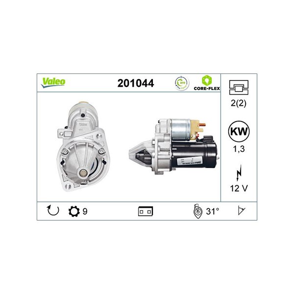 Startmotor 12V Valeo Valeo core-flex 201044 VALEO