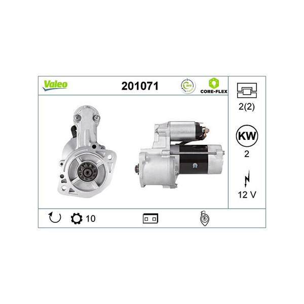 Startmotor 12V Valeo Valeo core-flex 201071 VALEO