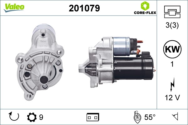 Startmotor 12V Valeo Valeo core-flex 201079 VALEO