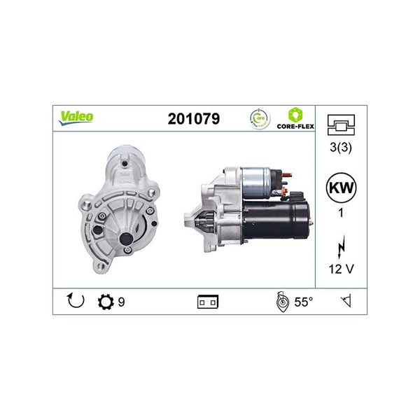 Startmotor 12V Valeo Valeo core-flex 201079 VALEO