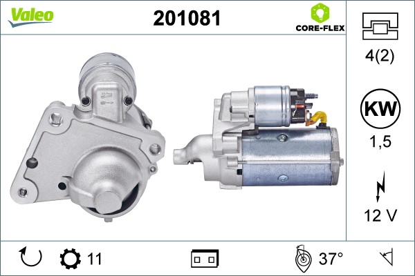 Startmotor 12V Valeo Valeo core-flex 201081 VALEO