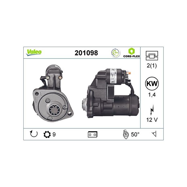Startmotor 12V Valeo Valeo core-flex 201098 VALEO