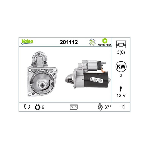 Startmotor 12V Valeo Valeo core-flex 201112 VALEO