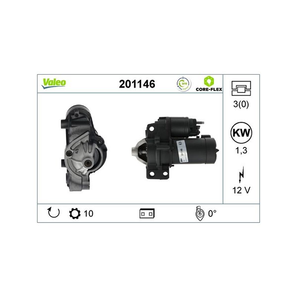 Startmotor 12V Valeo Valeo core-flex 201146 VALEO Startmotor 12V Valeo Valeo core-flex 201146 VALEO