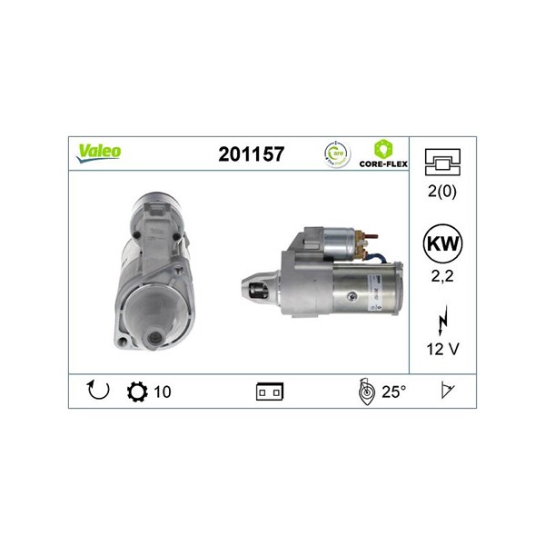 Startmotor 12V Valeo Valeo core-flex 201157 VALEO