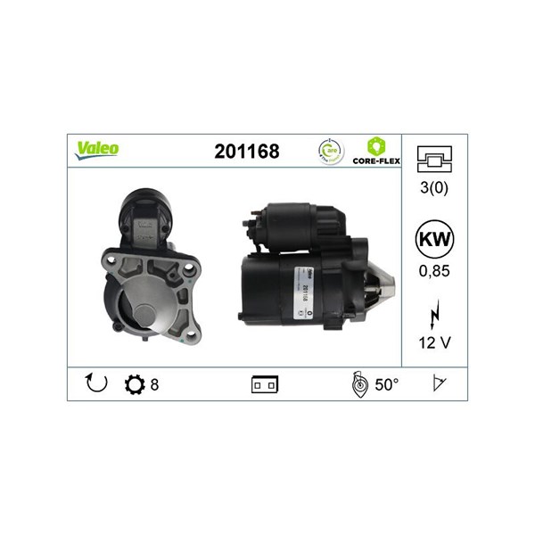 Startmotor 12V Valeo Valeo core-flex 201168 VALEO Startmotor 12V Valeo Valeo core-flex 201168 VALEO