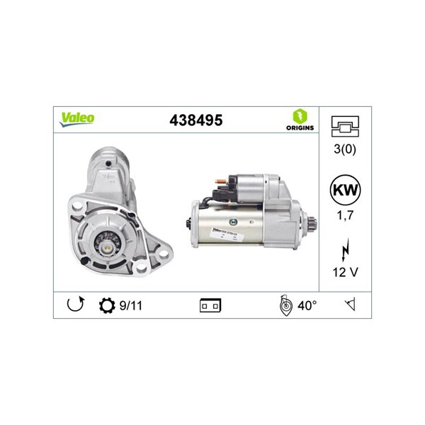 Startmotor 12V Valeo 438495 VALEO