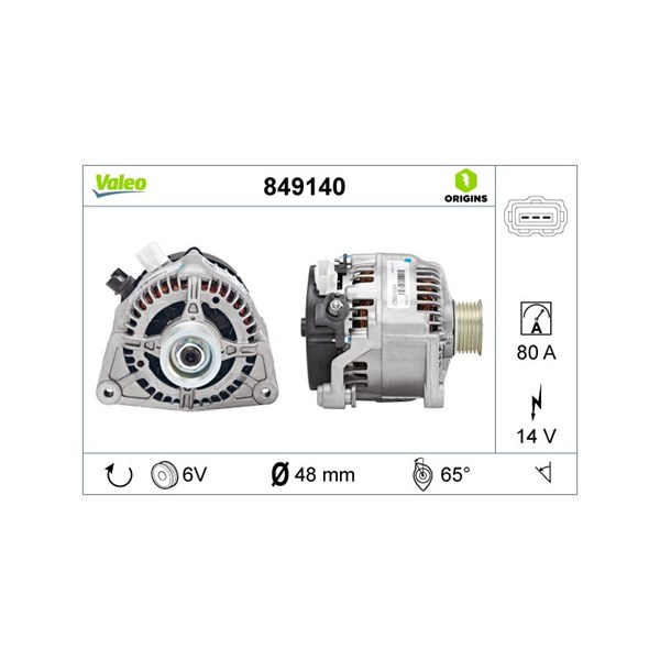 Generator 14V 80A Valeo 849140 VALEO