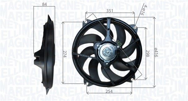 Fläkt, kylare Magneti marelli 069422745010 MAGNETI MARELLI