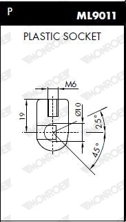 Gasfjäder, fällbord, Bak Monroe ML6374 MONROE