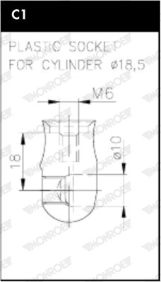 Gasfjäder, bagageutrymme, Bak, Mitt till vänster Monroe ML6379 MONROE Gasfjäder, bagageutrymme, Bak, Mitt till vänster Monroe ML6379 MONROE