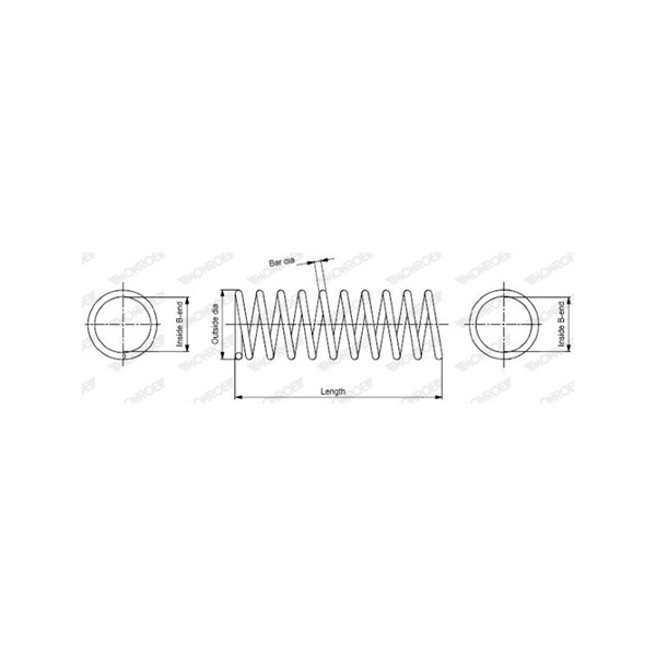 Spiralfjäder, Bakaxel Monroe Monroe springs SE2477 MONROE Spiralfjäder, Bakaxel Monroe Monroe springs SE2477 MONROE