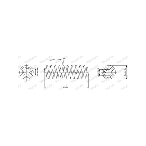 Spiralfjäder, Bakaxel Monroe Monroe springs SE3628 MONROE Spiralfjäder, Bakaxel Monroe Monroe springs SE3628 MONROE