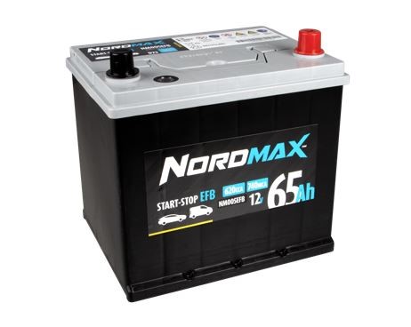 Startbatteri. Nordmax EFB   12V 65Ah 620A Nordmax