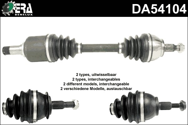 Drivaxel, framaxel vänster Era benelux DA54104 ERA Benelux