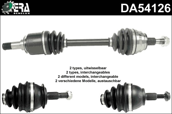 Drivaxel, framaxel vänster Era benelux DA54126 ERA Benelux