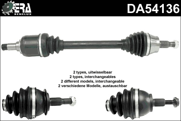 Drivaxel, framaxel vänster Era benelux DA54136 ERA Benelux