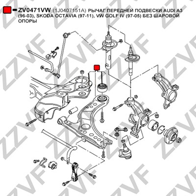 Länkarm, Framaxel, Ytter, Nedre, Höger, Vänster Zzvf ZV0471VW ZZVF Länkarm, Framaxel, Ytter, Nedre, Höger, Vänster Zzvf ZV0471VW ZZVF