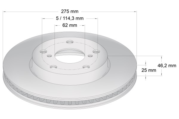 Bromsskiva Ventilerad, Framaxel Topran Coated 600 612 TOPRAN