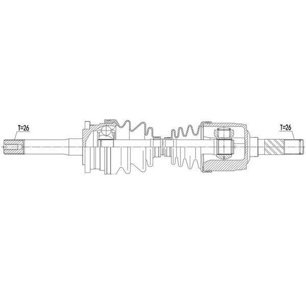 Drivaxel, framaxel höger Nty NPW-MZ-066 NTY Drivaxel, framaxel höger Nty NPW-MZ-066 NTY