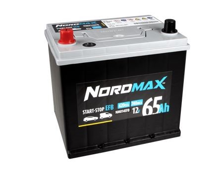Startbatteri. Nordmax EFB   12V 65Ah 620A Nordmax