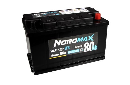 Startbatteri. Nordmax EFB   12V 80Ah 740A Nordmax