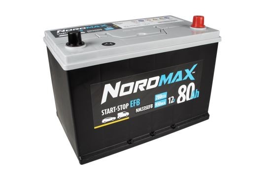 Startbatteri. Nordmax EFB   12V 80Ah 780A Nordmax