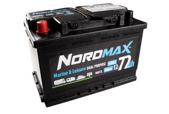 Startbatteri. Nordmax Fritids  12v 72ah 640a, Universal Nordmax