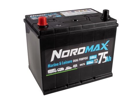 540a Startbatteri. Nordmax Fritids  12v 75ah, Universal Nordmax