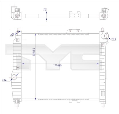 Kylare, motorkylning Tyc 706-0021-R TYC