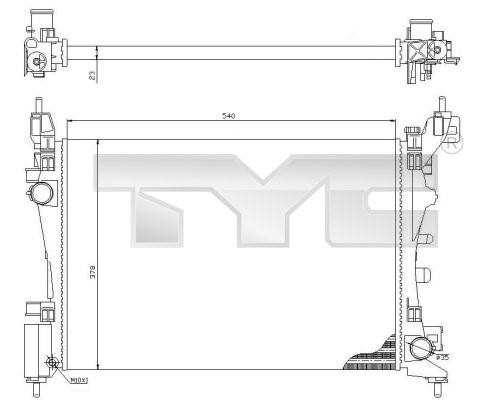 Kylare, motorkylning Tyc 709-0018 TYC