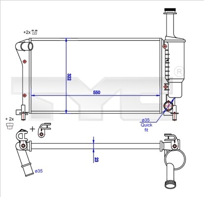 Kylare, motorkylning Tyc 709-0025-R TYC Kylare, motorkylning Tyc 709-0025-R TYC