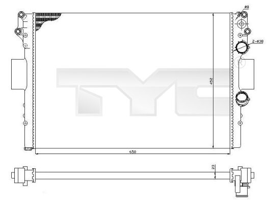 Kylare, motorkylning Tyc 715-0002-R TYC