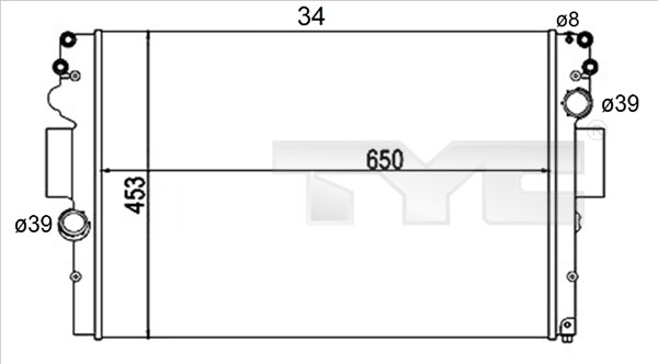 Kylare, motorkylning Tyc 715-0004-R TYC