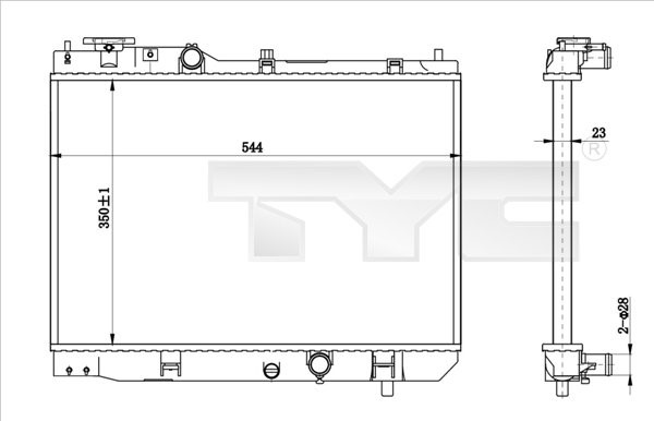 Kylare, motorkylning Tyc 720-0001-R TYC