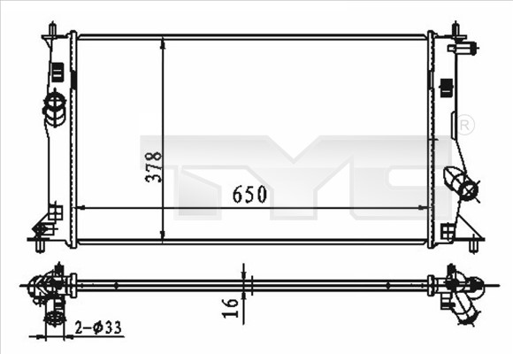 Kylare, motorkylning Tyc 720-0012 TYC