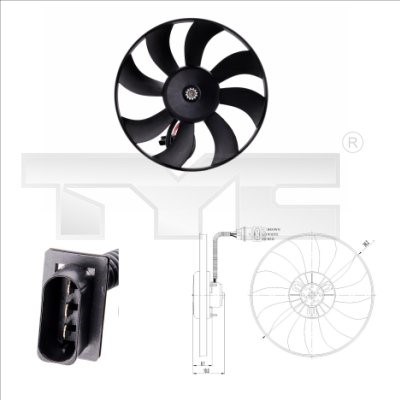 Fläkt, kylare Tyc 837-0020 TYC