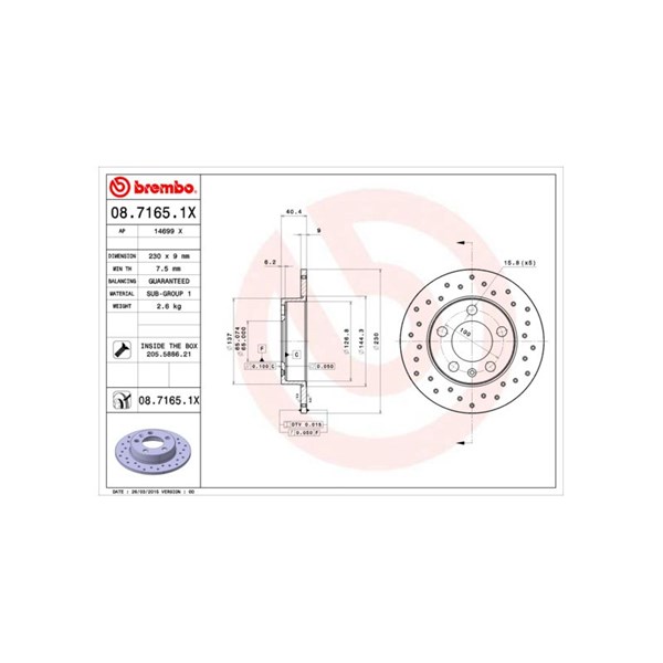 Bromsskiva, Bakaxel BREMBO