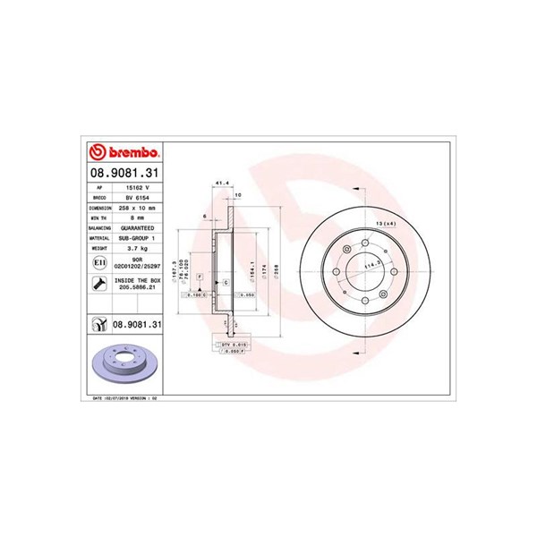 Bromsskiva Solid, Bakaxel Brembo Coated disc line 08.9081.31 BREMBO Bromsskiva Solid, Bakaxel Brembo Coated disc line 08.9081.31 BREMBO