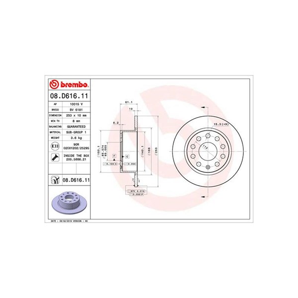 Bromsskiva, Bakaxel BREMBO