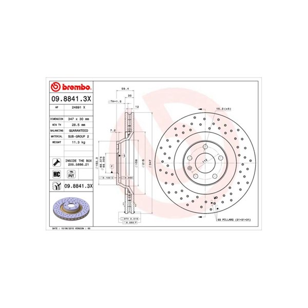 Bromsskiva, Framaxel BREMBO