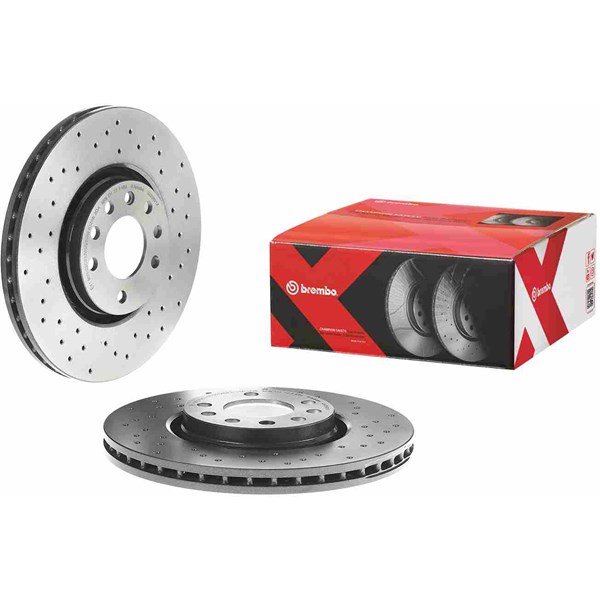 Bromsskiva Hålad/ventilerad, Framaxel Brembo 09.9369.1X BREMBO