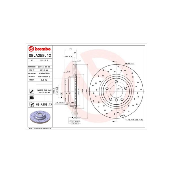 Bromsskiva, Framaxel BREMBO Bromsskiva, Framaxel BREMBO