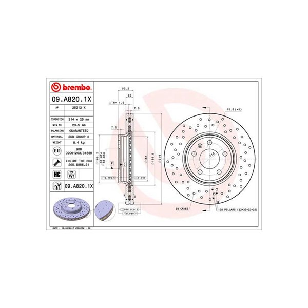 Bromsskiva, Framaxel BREMBO