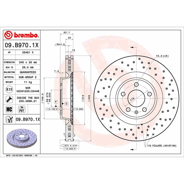 Bromsskiva, Framaxel BREMBO